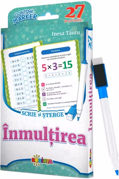 27 de cartonase. Scrie si sterge. Inmultirea