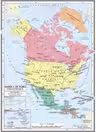 Harta de America de Nord A4 - plastifiata