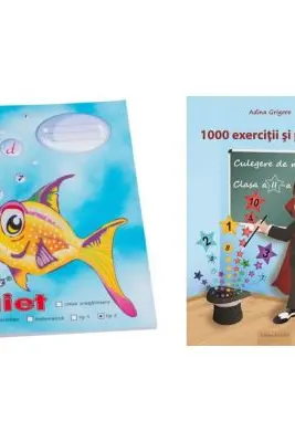 Pachet Caiet tip 2 Pestisor A5, 48 file, Casa Tipografica si Culegere de matematica pentru clasa a 2-a. 1000 de exercitii si probleme