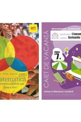Pachet 2 Caiete pentru vacanta de vara, clasa a 7-a. Matematica si Limba si literatura romana. Scrisorile verii - Marius Perianu, Mihaela Daniela Cirstea