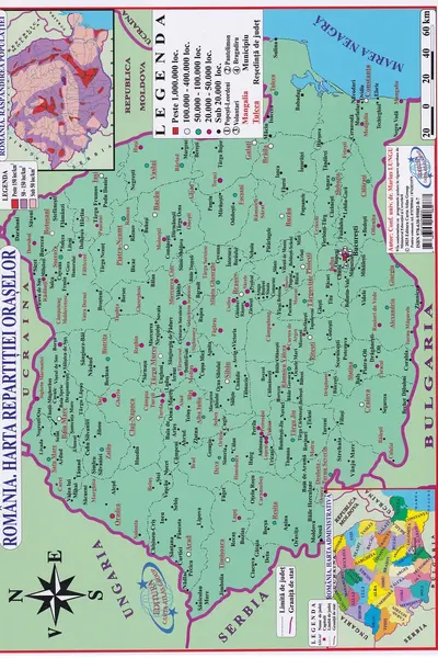 Harta României. Pliată
