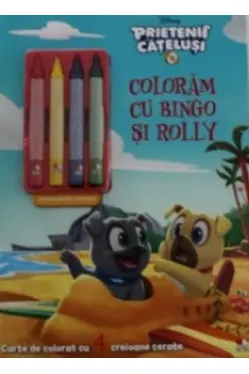 DISNEY. PRIETENII CATELUSI. Coloram cu Bingo si Rolly. Contine 4 creioane cerate
