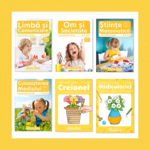Pachet educational 4-5 ani (Set domenii + Carte de colorat + Creionel)