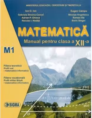 Matematica M1. Manual clasa a 12-a