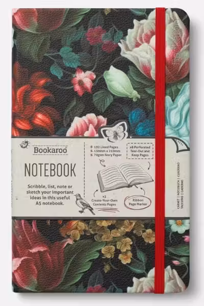 Bookaroo A5 Journal: Dark Floral