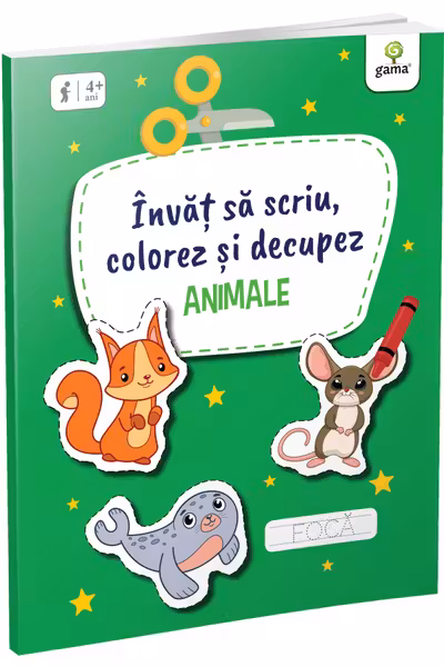 Invat sa scriu, colorez si decupez - Animale