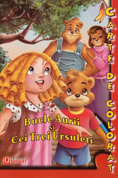 Bucle Aurii și cei trei ursuleți. Carte de colorat