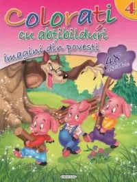 Colorati cu abtibilduri 4 - Imagini din povesti (48 abtibilduri)