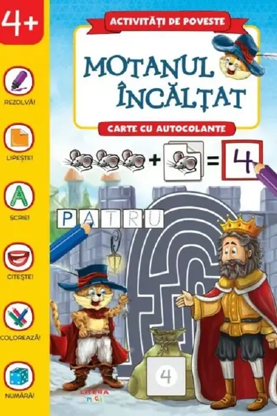 Activitati de poveste. Motanul incaltat. Carte cu autocolante