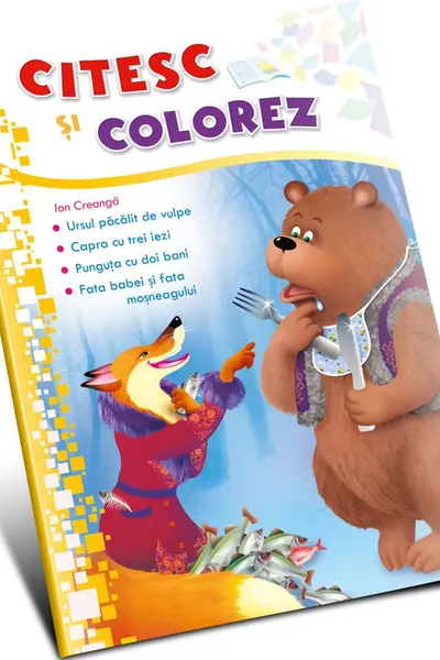 Citesc si colorez - Ursul pacalit de vulpe