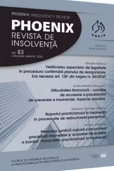 Phoenix. Revista de insolvență. Nr.83 Ianuarie-Martie 2023