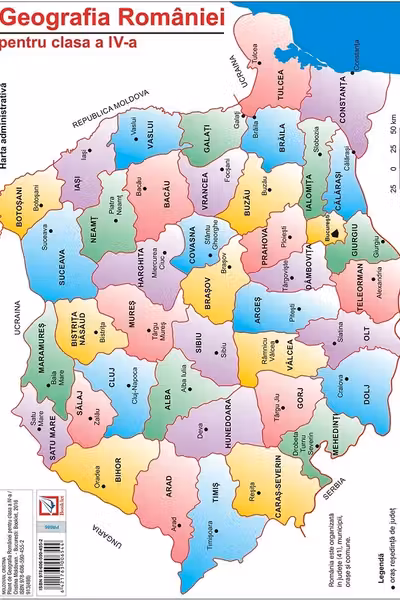 Harta geografiei României - Clasa 4