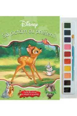 Disney. Sa pictam cu prietenii. Carte de colorat cu pensula si acuarele