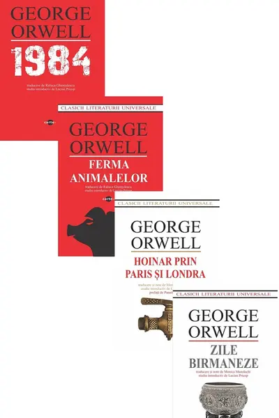 Pachet 4 cărți: 1984 + Ferma Animalelor + Hoinar prin Paris și Londra + Zile birmaneze