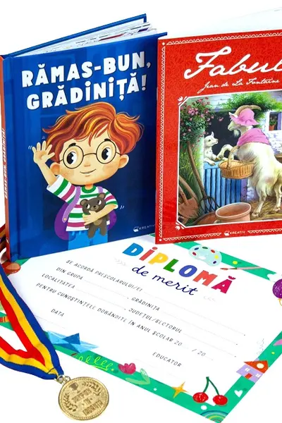 Pachet: Rămas-bun, grădiniță! Fabule + Diplomă + Medalie