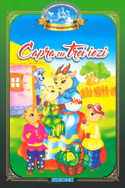 Capra cu trei iezi. Carte de colorat cu povești