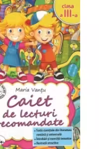 Caiet de lecturi recomandate - Clasa a III-a