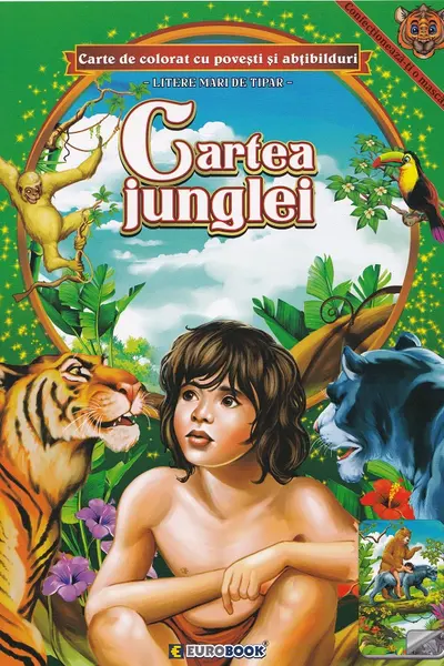 Cartea junglei. Carte de colorat cu povesti si abtibilduri