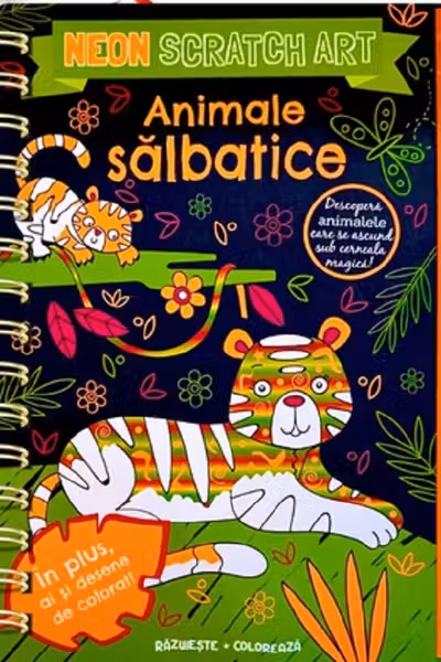 Animale salbatice Neon scratch art