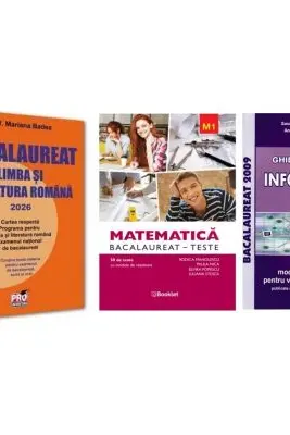 Pachet Bacalaureat 2026. Limba si literatura romana, Matematica M1 Teste si Informatica. Ghid de pregatire clasele 11-12 intensiv Pascal C/C++ - Mariana Badea, Rodica Manolescu, Susana Galatean