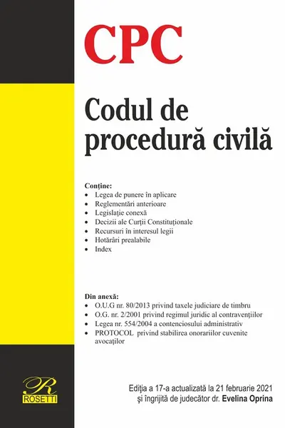 Codul de procedură civilă. Actualizat 21 februarie 2021