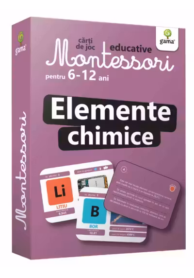 Carti de joc Montessori. Elemente chimice 6-12 ani