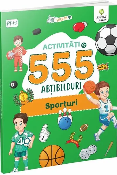 Activitati cu 555 abtibilduri - Sporturi