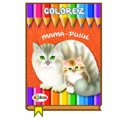 Colorez cu autocolante. Mama-puiul. Poligraf design