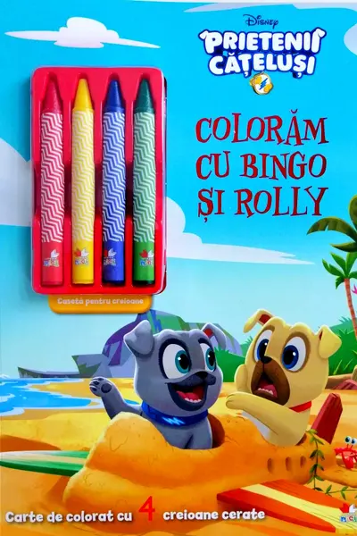 DISNEY. PRIETENII CATELUSI. Coloram cu Bingo si Rolly. Contine 4 creioane cerate