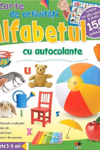 Carte de activitati - Alfabetul cu autocolante