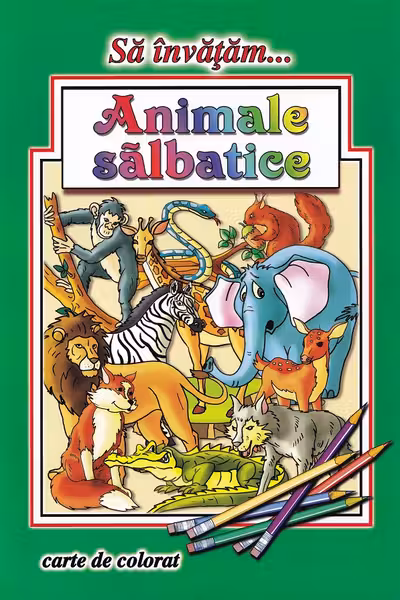Să învățăm animale sălbatice. Carte de colorat