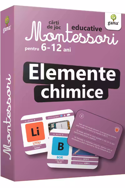 Carti de joc Montessori. Elemente chimice 6-12 ani