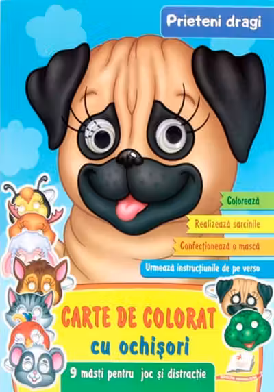 Prieteni dragi - Carte de colorat cu ochisori