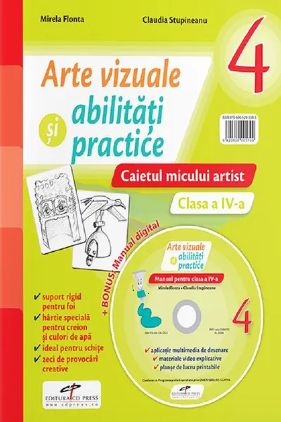 Arte vizuale și abilități practice - Clasa 4 - Caietul micului artist + CD
