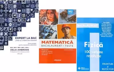 Pachet Bacalaureat 2026. Ghid complet pentru rezolvarea subiectelor Limba si literatura romana, Matematica M2 Tehnologic. Teste si Fizica 100 variante rezolvate - Delia Ambrosie, Daniela Stoica, Doru Badiu
