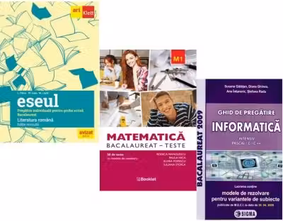 Pachet Bacalaureat 2026. Eseul. Pregatire individuala pentru proba scrisa, Matematica M1. Teste si Informatica. Clasele 11-12 intensiv Pascal C/C++ - Liliana Paicu, Rodica Manolescu, Susana Galatean