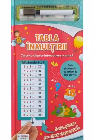 TABLA INMULTIRII. Carte cu clapete interactive si carioca