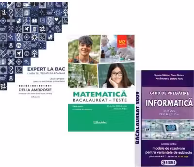 Pachet Bacalaureat 2026. Ghid complet Limba si literatura romana, Matematica M2 Stiinte ale naturii si Informatica clasele 11-12, intensiv Pascal C/C++ - Delia Ambrosie, Claudia Temneanu, Susana Galatean