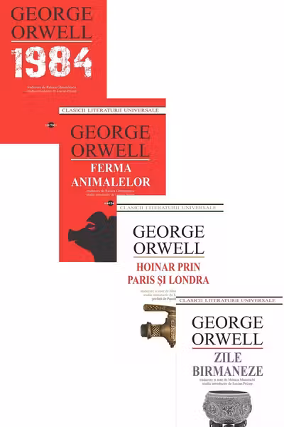 Pachet 4 cărți: 1984 + Ferma Animalelor + Hoinar prin Paris și Londra + Zile birmaneze