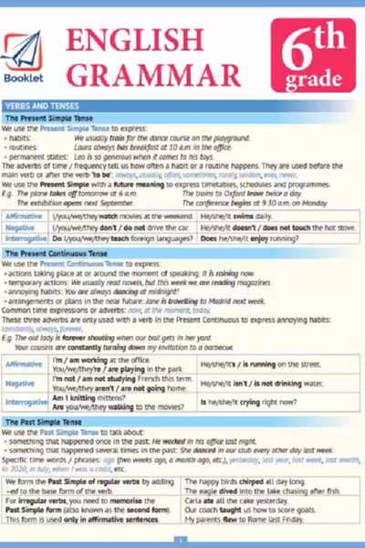Pliant English Grammar 6th grade