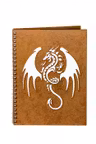 Agenda A5 personalizata din lemn cu dragon