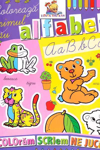 Coloreaza primul tau alfabet. Carte de colorat