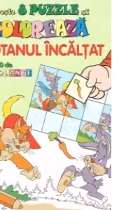 Motanul incaltat (lipeste 8 PUZZLE si Coloreaza)