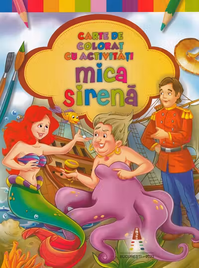 Mica sirenă. Carte de colorat cu activități