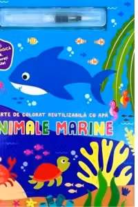 Animale marine - Carte de colorat reutilizabila cu apa