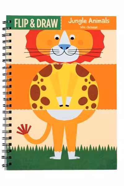Carte de colorat - Jungle Animals Flip and Draw