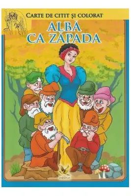 Alba ca zapada si cei sapte pitici. Carte de citit si colorat