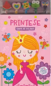 Printese carte de colorat cu 5 creioane cu radiere
