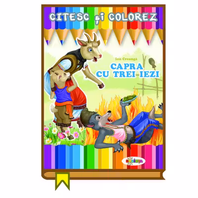 Citesc si colorez. Capra cu trei iezi.