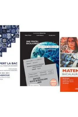 Pachet Bacalaureat 2026. Ghid complet Limba si literatura romana, Matematica M2 Tehnologic si Biologie clasele 11-12 - Delia Ambrosie, Daniela Stoica, Stelica Ene